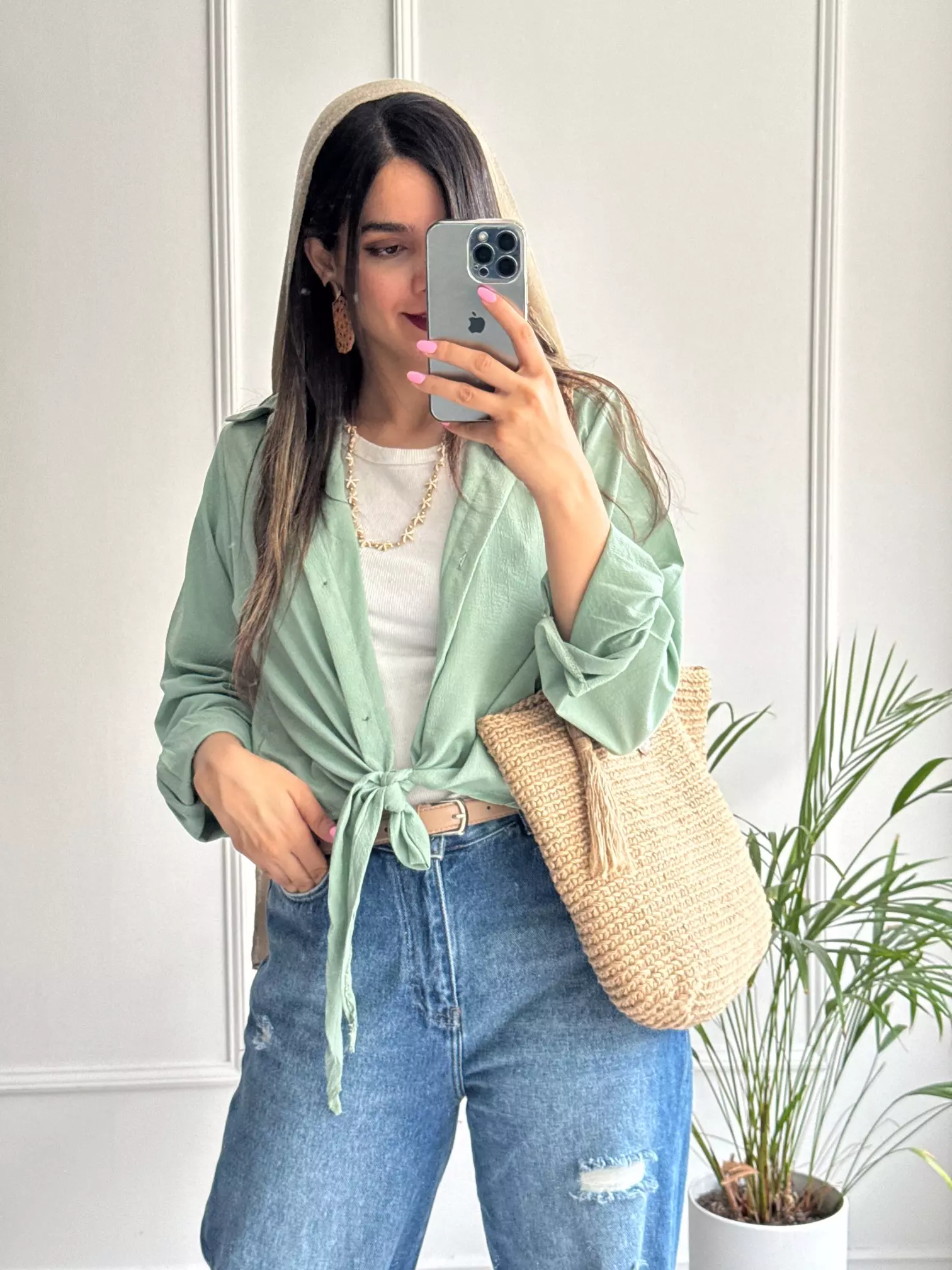 شومیز گره ای یاشیل